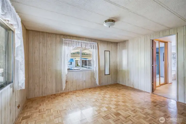 The large primary bedroom has an en-suite bathroom.