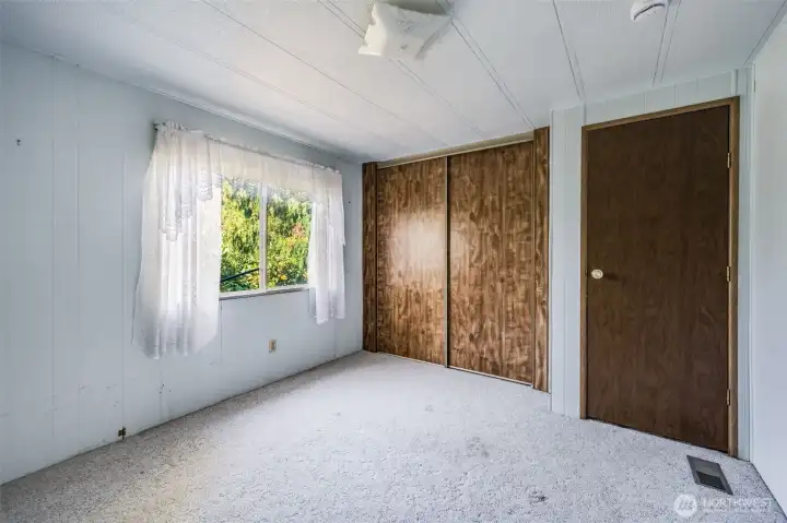 The second bedroom has great closet space.