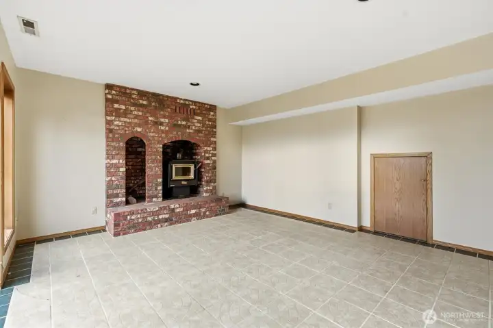 Lower Level Family Room w/ Wood Stove