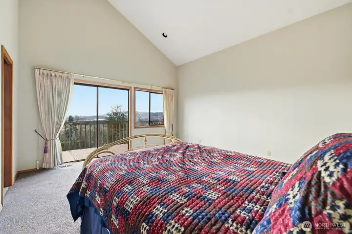 Upper Level Primary Bedroom / Views and Access to Deck