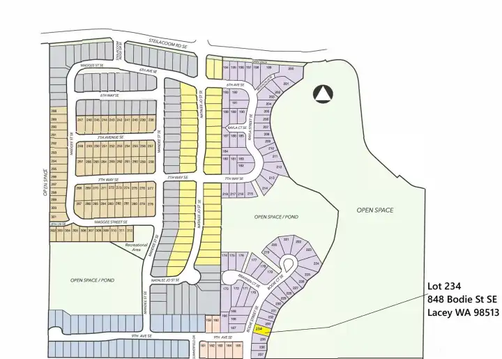 Map of community showing lot location.