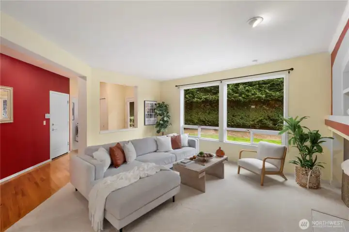 Living room with gas fireplace