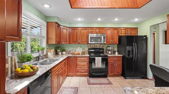 Kitchen designed for both daily living and entertaining.