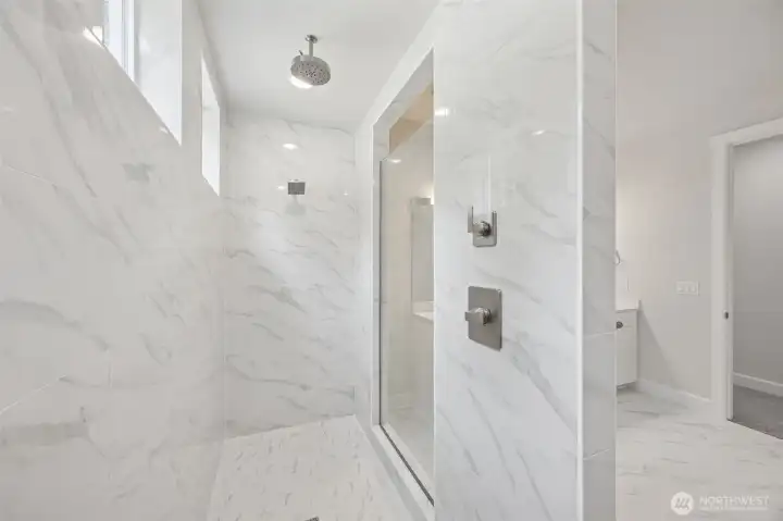 Main Floor Primary Bathroom with Walk-in Shower Main Floor Primary Bathroom with Walk-in Shower