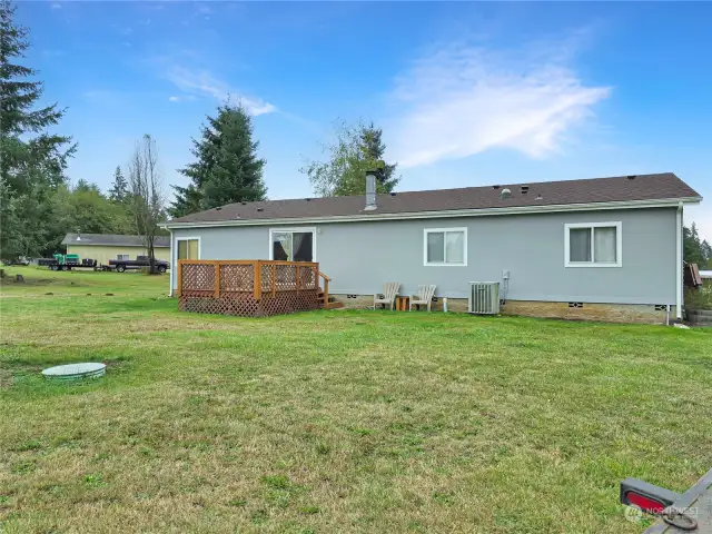 Huge Back Yard- The backyard features a fire pit, perfect for outdoor gatherings, along with a deck for relaxing or entertaining. With plenty of room for chickens, gardening, or other outdoor hobbies, this space offers endless possibilities