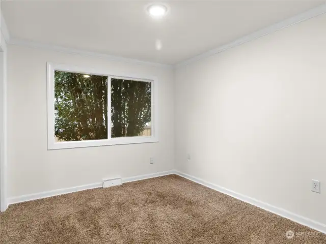 Third bedroom, with carpet upstairs.