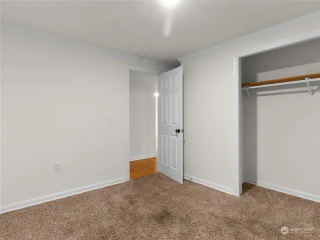 Nice size open closet.