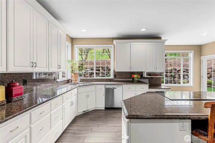 Plenty of granite counter workspace