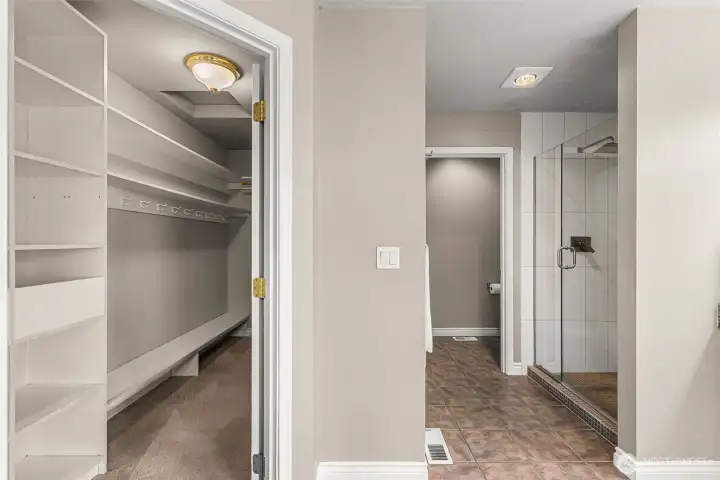 Primary closet in Bathroom