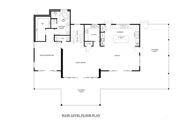 Main level floor plan of house plan being permitted on this lot