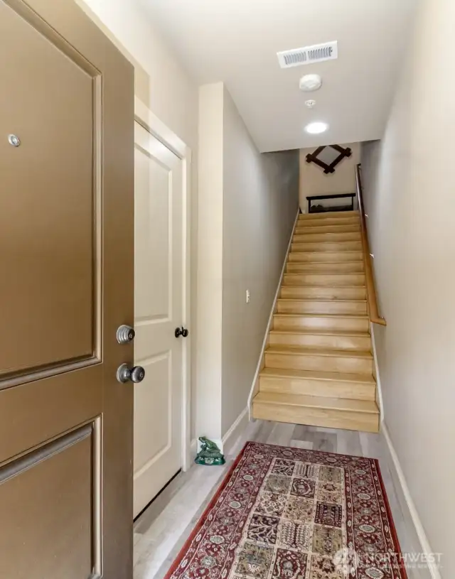 Notice door to the left, come inside straight from the ground level garage!
