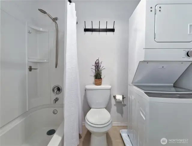 Stacked washer and dryer