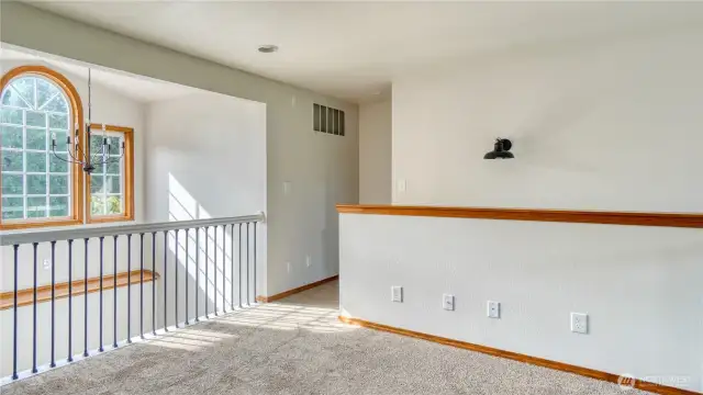 Upstairs updated balusters and banister