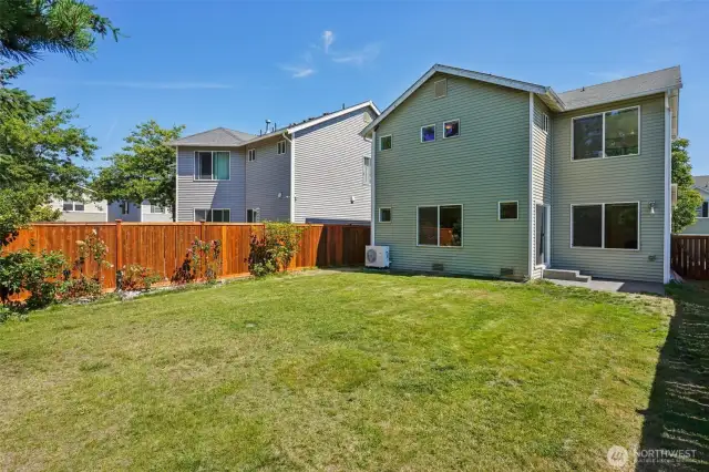 Good size fully fenced back yard.