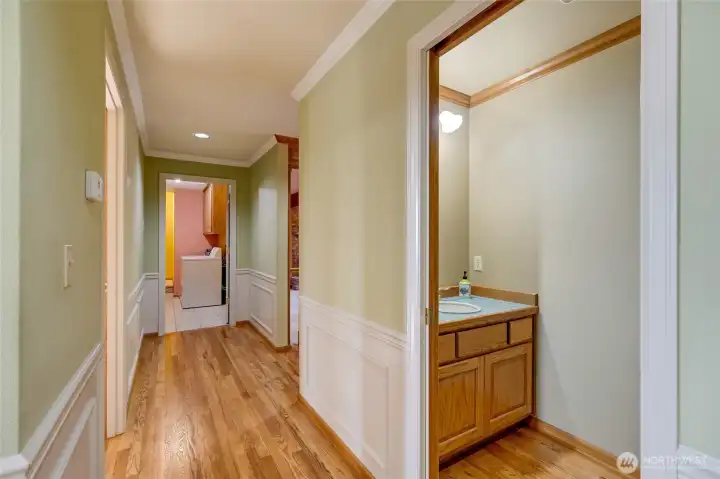 Quarter bath on the main floor.