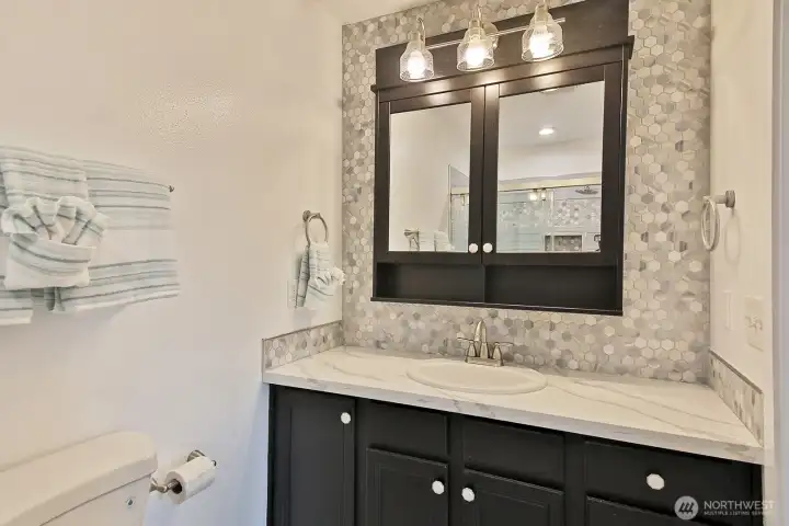 Recently updated Primary bathroom sink.