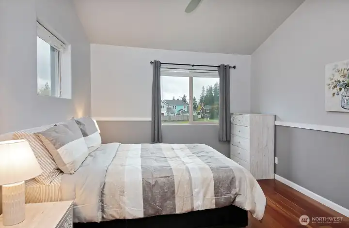 1st large bedroom to the left of the top of the stairs. Nice views of the golf course!