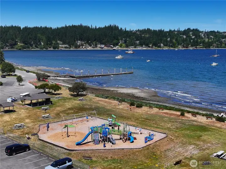 Nearby to the beach is a play area - you can also see where boats are launched next to the dock...or beach walking...this is a fantastic park that is wonderful for quick or longer getaways to the beach.