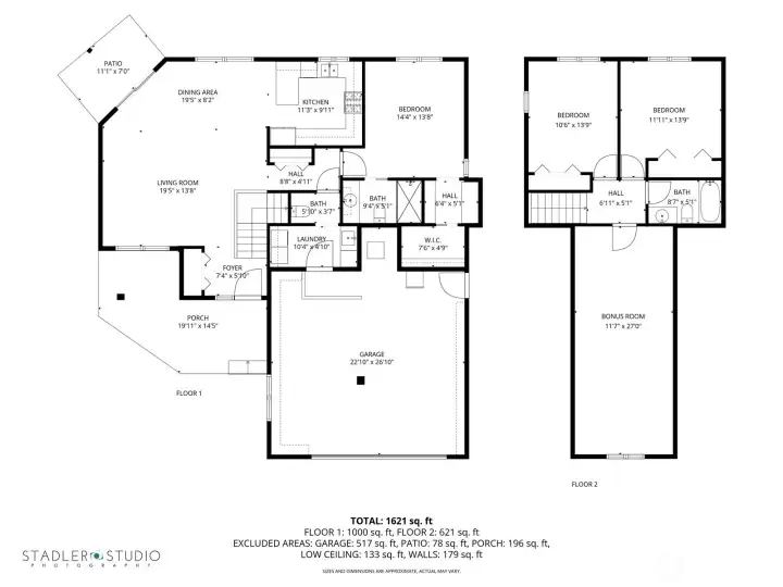 Floor plans for downstairs and upstairs.