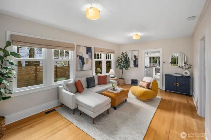 Hardwood floors LR and bedrooms.