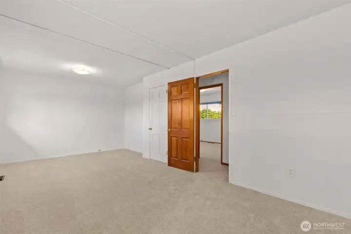 The other bedroom on the main floor, used to be two smaller bedrooms but was converted into one.