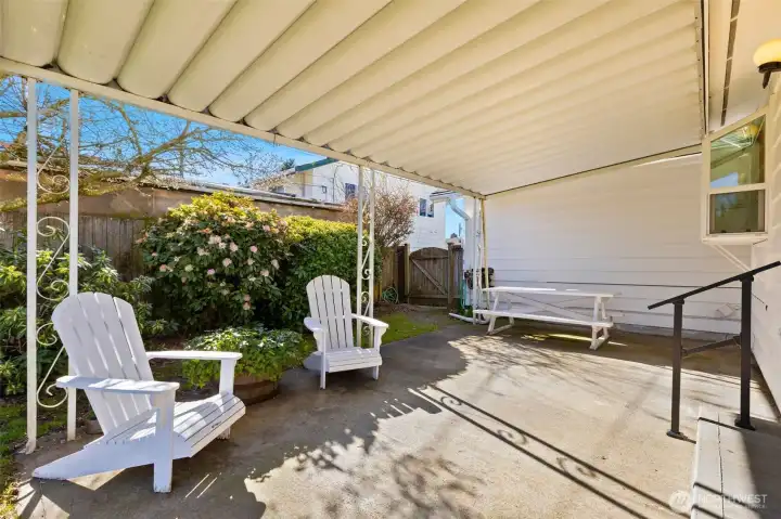 Enjoy sunny mornings or evenings on the patio with your coffee or beverage of choice.