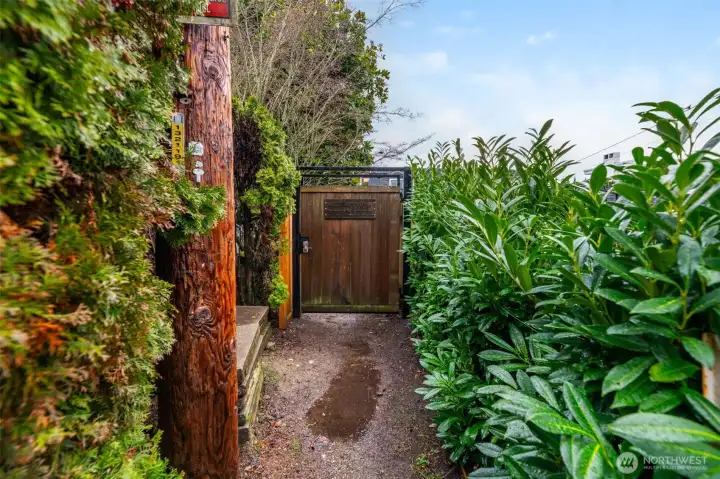 Convenient secured trail leading to the private community beach.