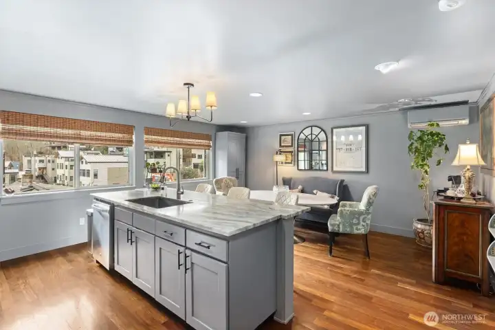 Oversized island for gathering