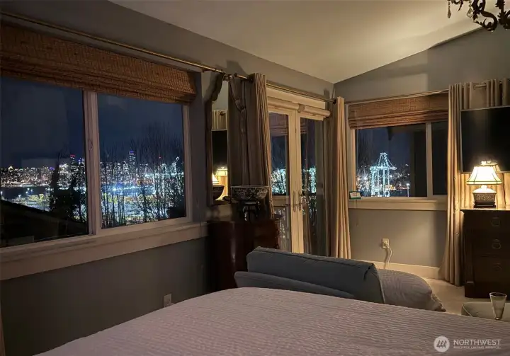 View of the city from laying in bed