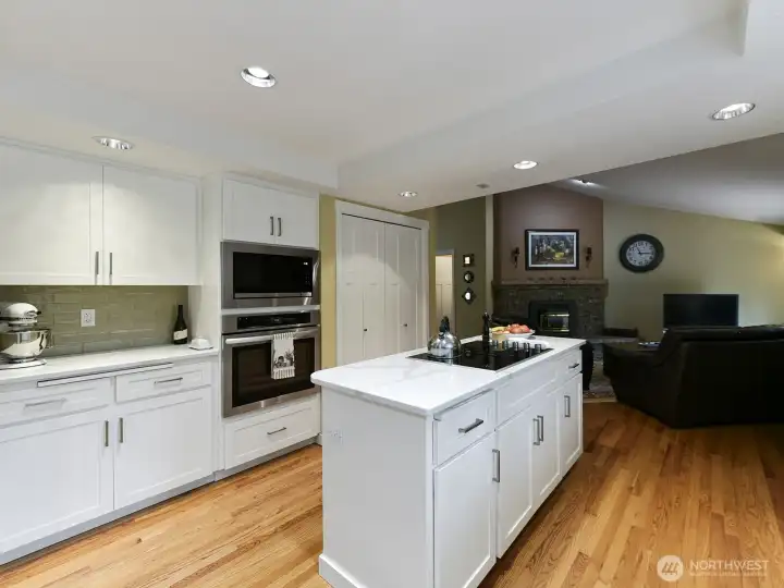 Fantastic kitchen with amazing natural light and lots of storage/countertop space for kitchen creations!  Very cool under cabinet lighting with a varied lighting option.