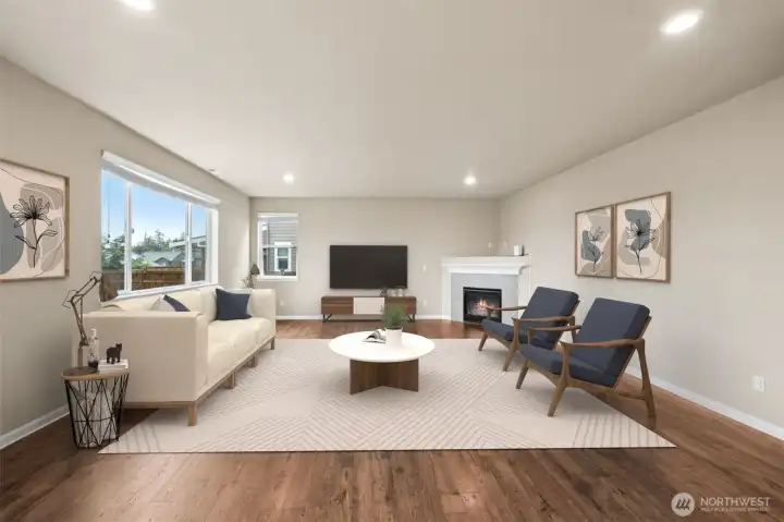 virtually staged great room