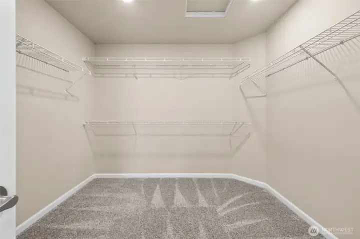 Extra large walk in closet in primary suite