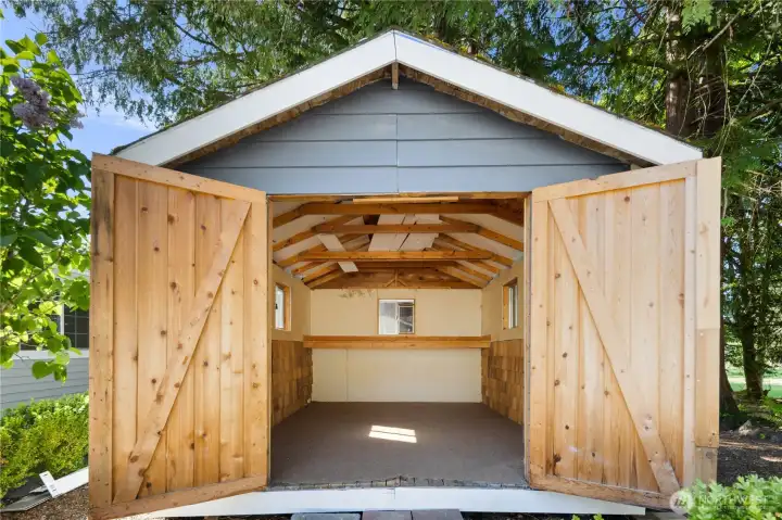 shed in backyard
