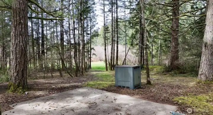 Where the old well was now its capped.