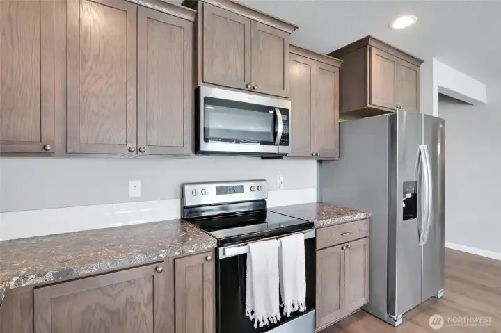 Kitchen view with ample storage!