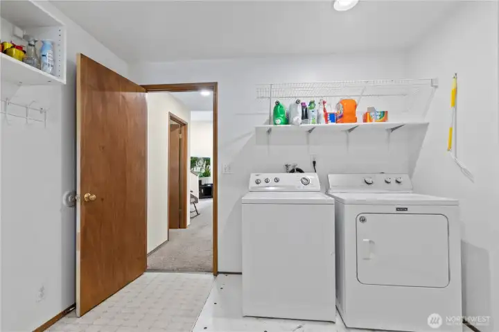 Large utility room offers additional storage