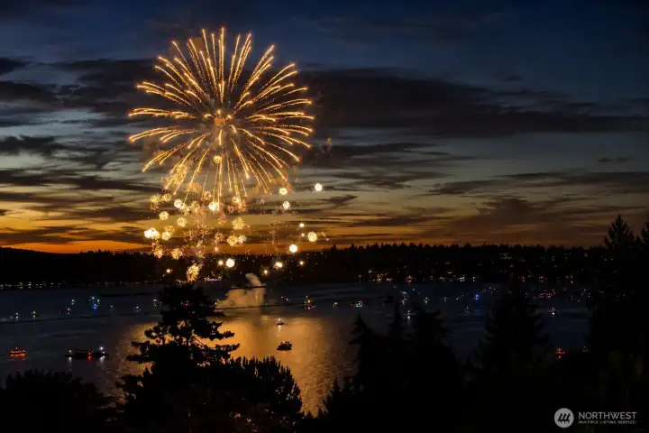 Enjoy July fireworks and blue angels on your own deck!