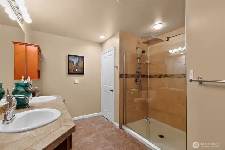 Master Bath off of Primary - huge shower and Linen Storage Closet Master Bath off of Primary - huge shower and Linen Storage Closet