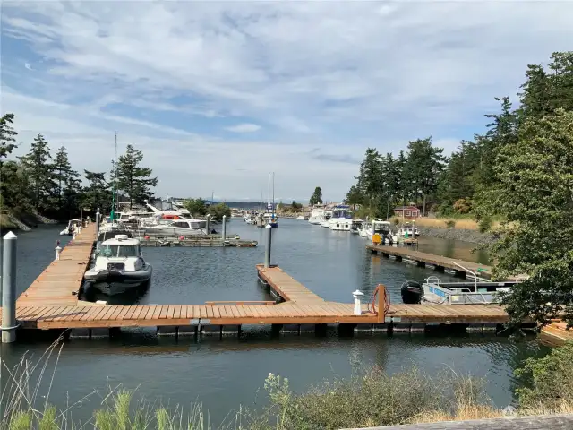 The "Ditch" is within a short walk. Year round moorage available.