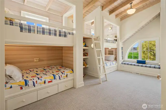 Designed with a whimsical nautical theme, these rooms evoke the feeling of being aboard a ship - so much so that even adult guests often choose to stay here!