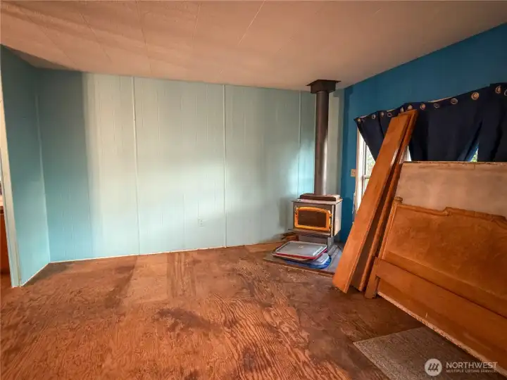 Wood burning stove.