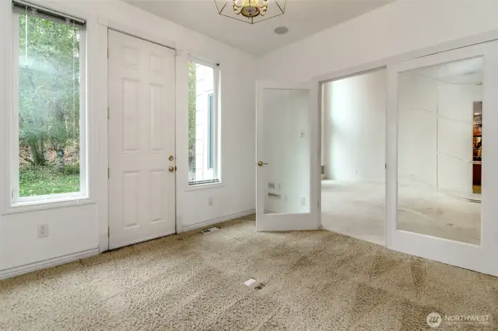 View from office/den looking into open concept living