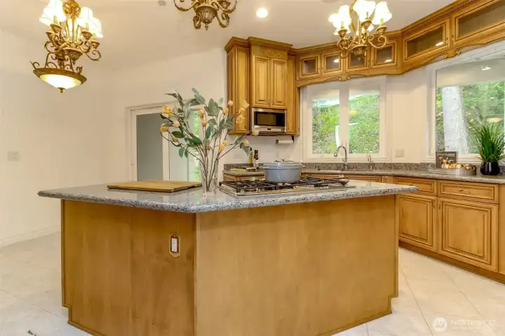 View of kitchen from laundry room