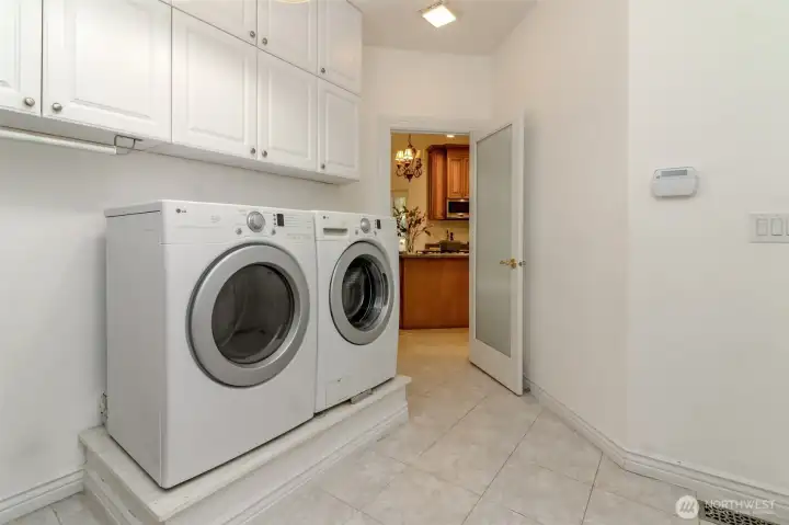Laundry room looking into kitchen