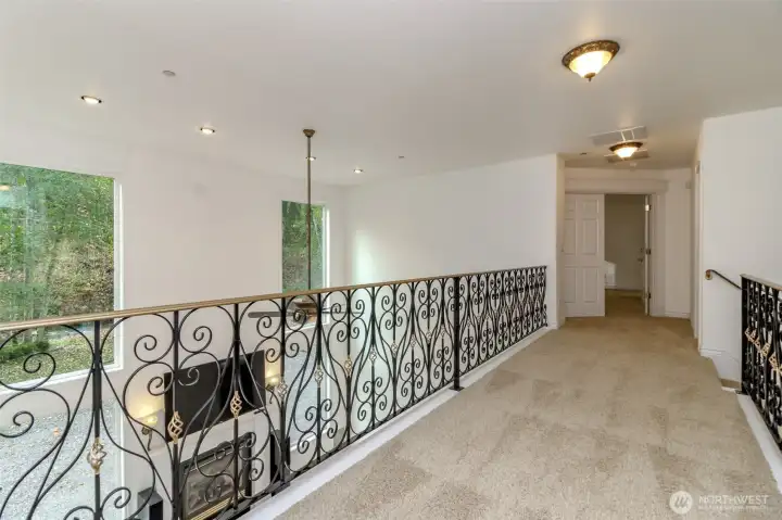 Mezzanine,looking toward first bedroom and full bath