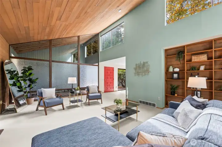 Walls of windows allow natural light to fill the space!