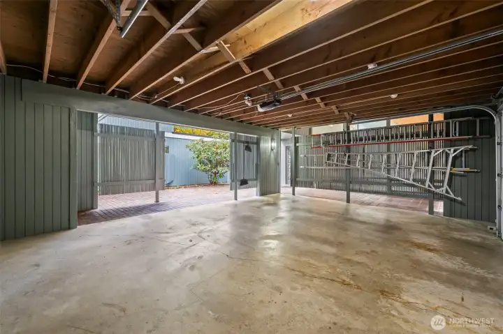 2 car garage to store all your toys! There's a shed built in for additional storage as well.