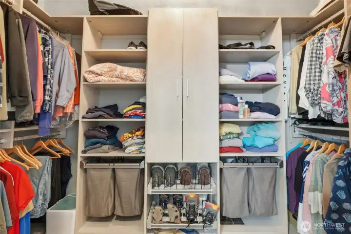 Custom California Closets walk-in closet for organized elegance.