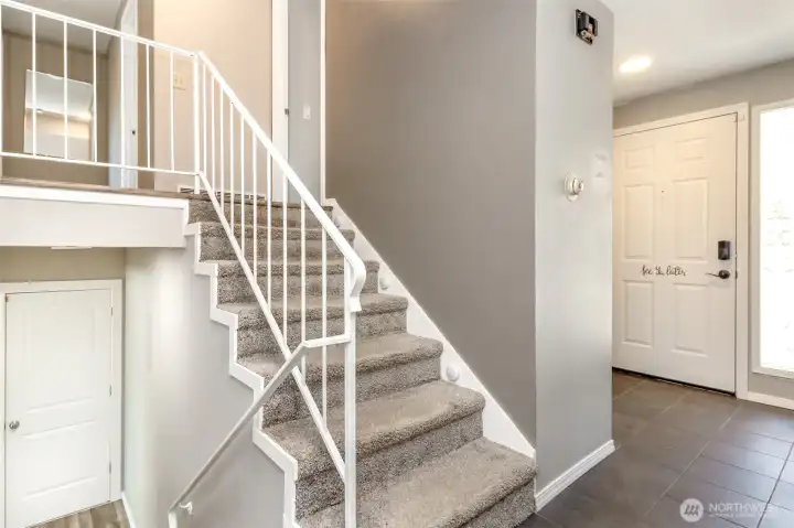 Small staircase leading to the second floor. Small staircase leading to the second floor.