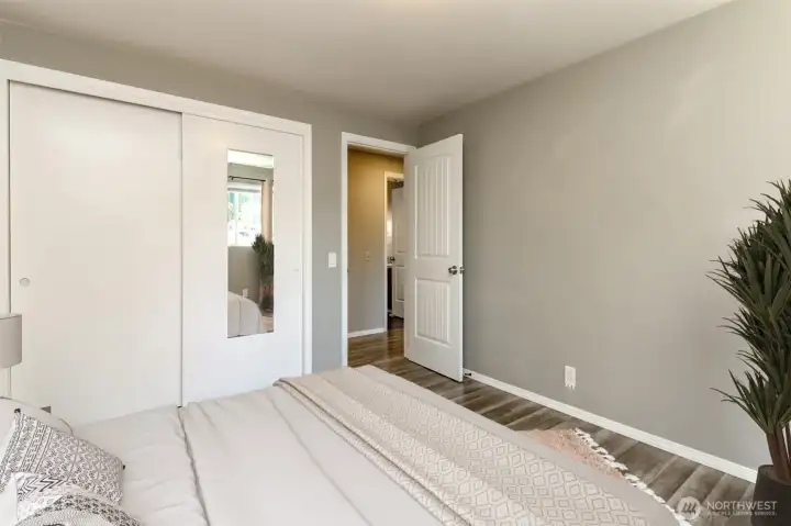 Virtually staged Bedroom #2. Virtually staged Bedroom #2.
